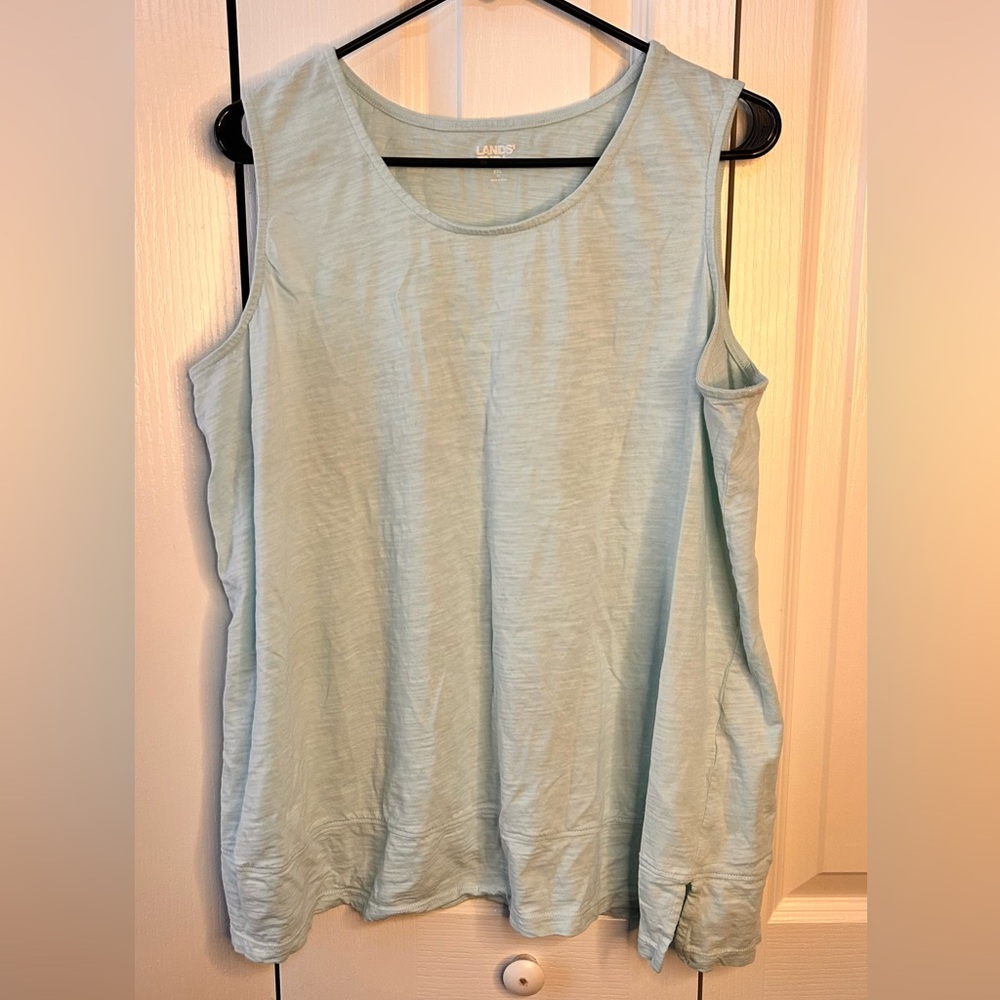 Lands' End Women's Sleeveless‎ Light Blue Cotton Tank Top Size XXL 20 Plus